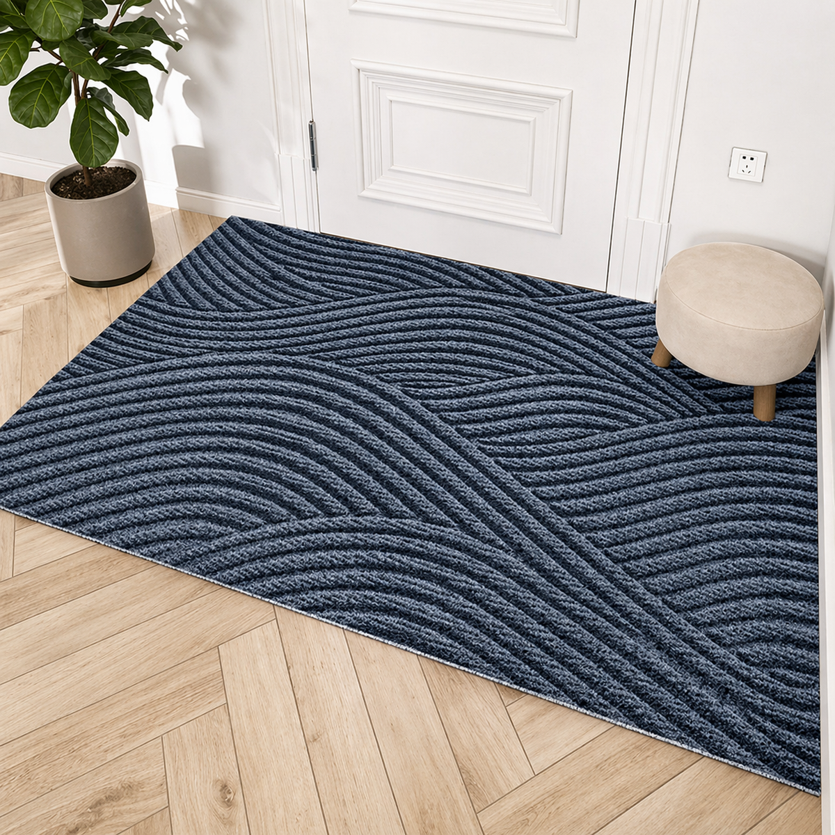 Ribbed non-slip door mat, size and colour options