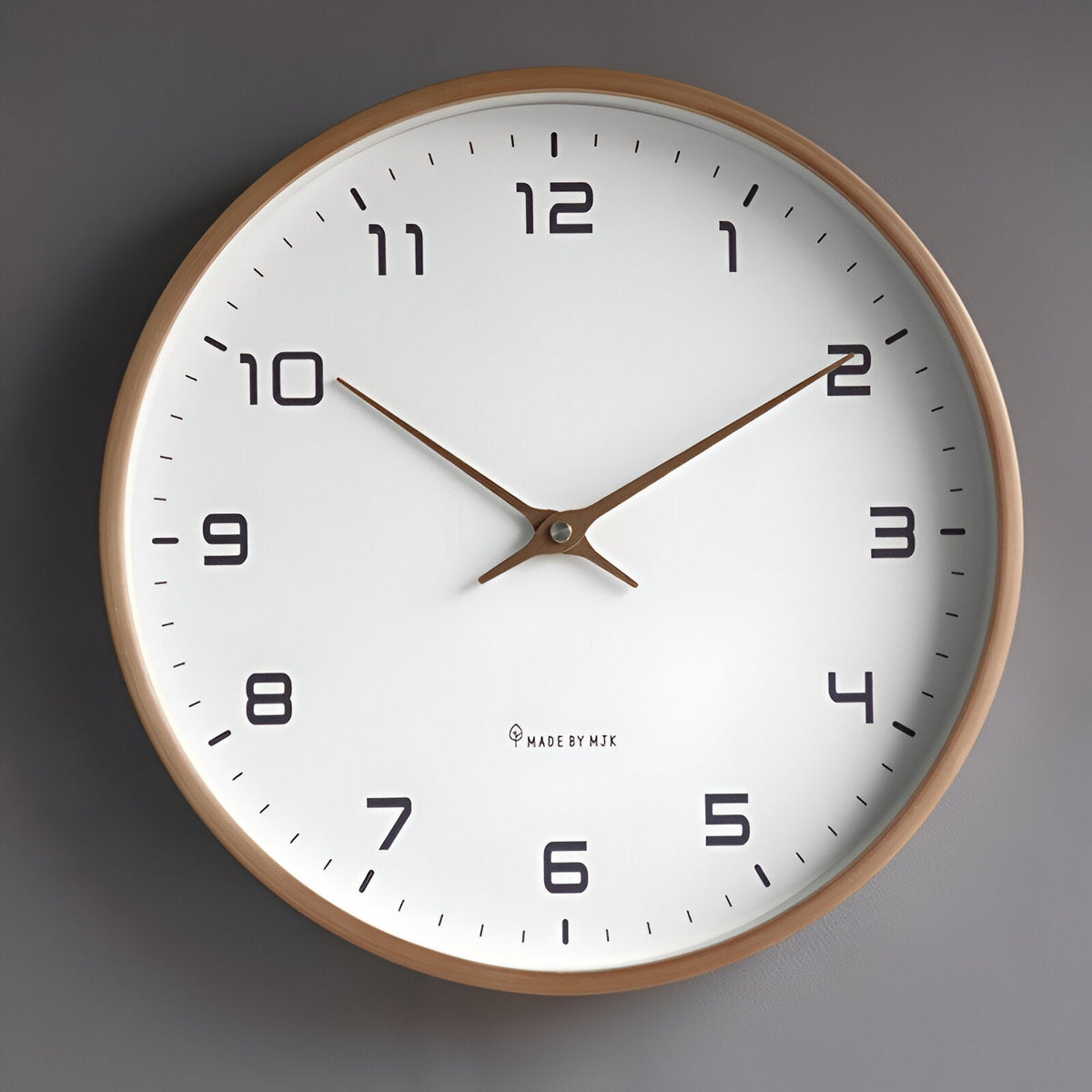 Minimalist wood frame wall clock