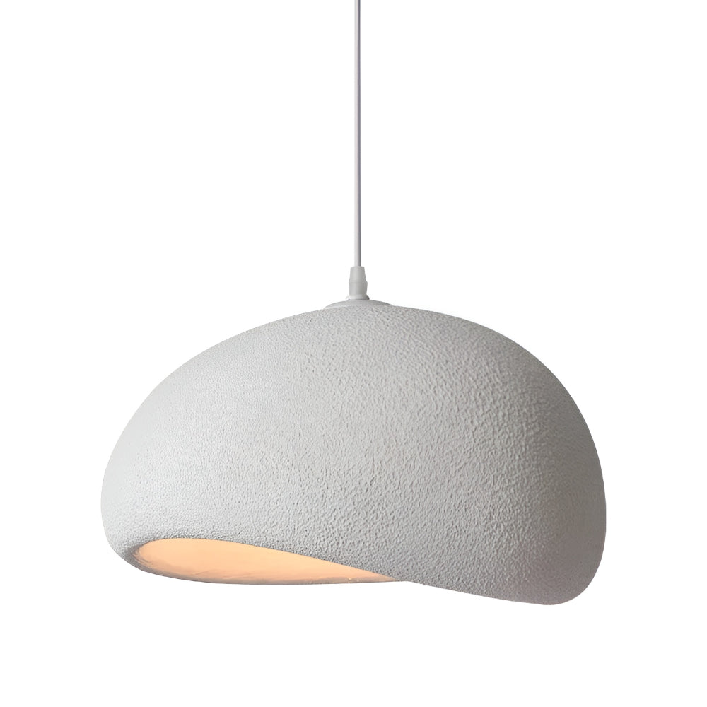White wabi-sabi pendant light, studio photo