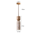 Size diagram of the stone-look bottle pendant with cord and ceiling canopy
