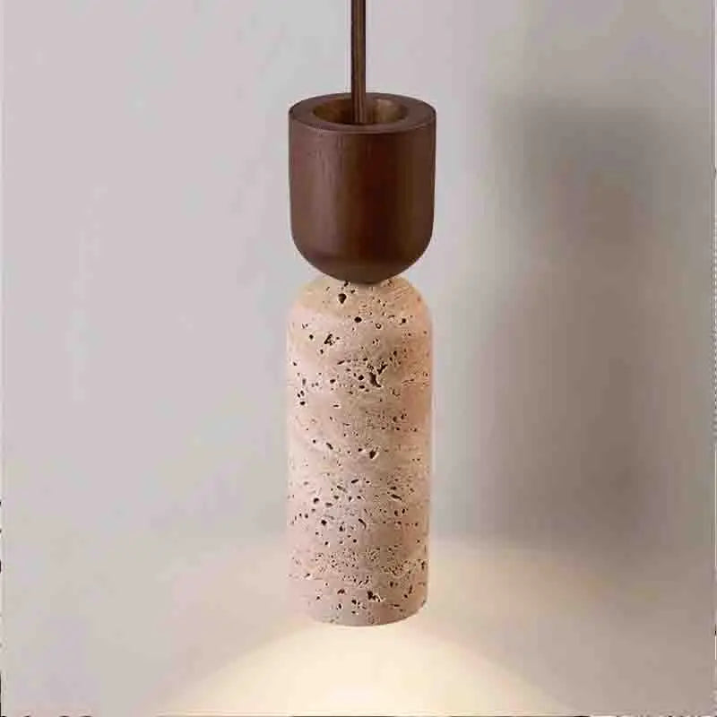 Close-up of the wood cap and speckled stone-look body