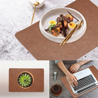 Faux leather placemat, detail