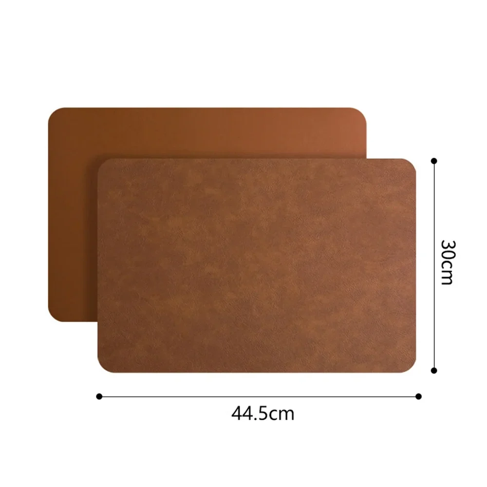 Faux leather placemats, set on a table
